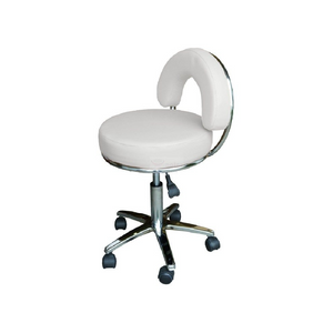 Crown Hydraulic Pedicure Stool - Round (White)