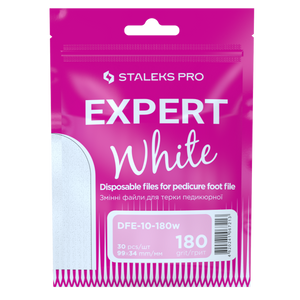 Staleks Pro EXPERT 10 Foot File Refill Pads 30 pcs (180 Grit - White) - SAVE 20% (MAR-MAY)