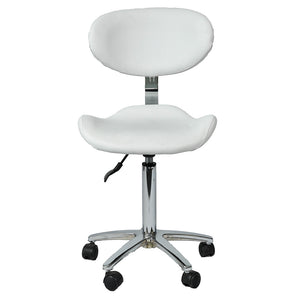 Crown Hydraulic Chair - Contoured w/ Backrest (White)