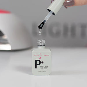 Light Elegance P+ Soak-off Top Coat 10 ml (No Wipe)