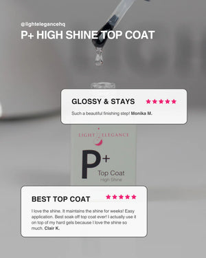 Light Elegance P+ Soak-off Top Coat 10 ml (No Wipe)