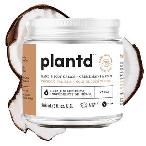 Plantd Hand & Body Cream 9 oz - Vacay (Coconut & Vanilla) - QTY DEAL (3) SAVE $18 (MAR-MAY)