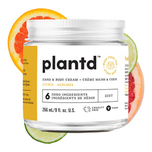 Plantd Hand & Body Cream 9 oz - Zest (Grapefruit & Lime) - QTY DEAL (3) SAVE $18 (MAR-MAY)