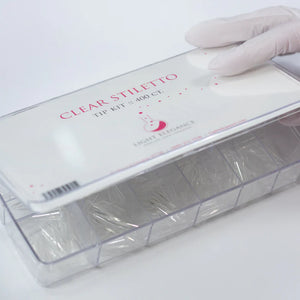 Light Elegance Clear Stiletto Nail Tip Kit - Sizes #1-10 (400 pcs)