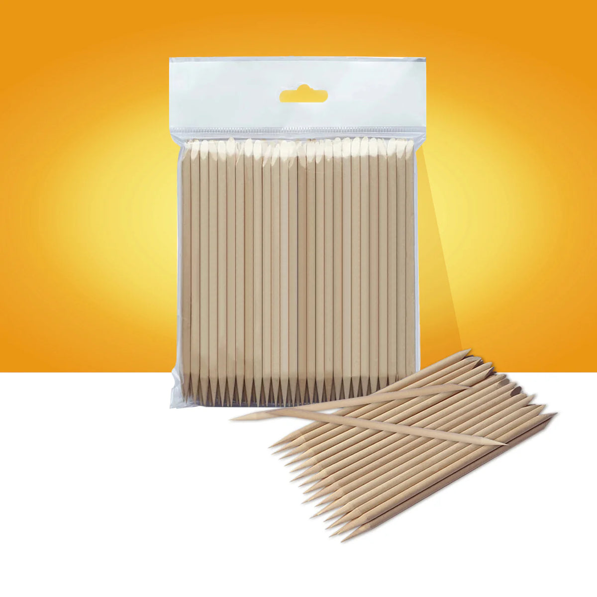 Staleks Medium Orange Wood Sticks - (100 pcs)