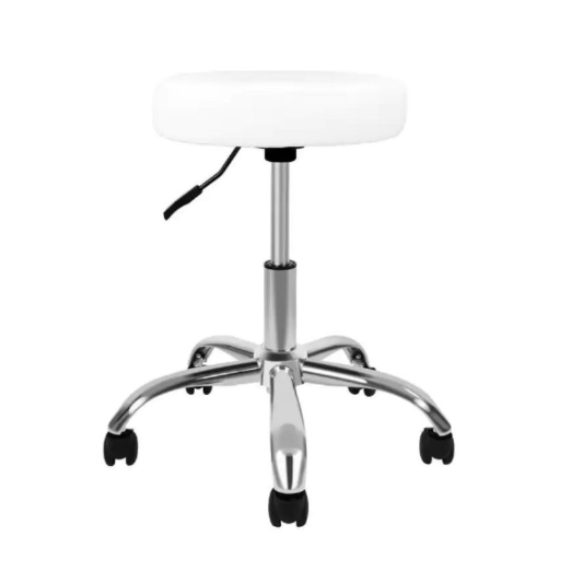 Crown Hydraulic Stool - Round (White)
