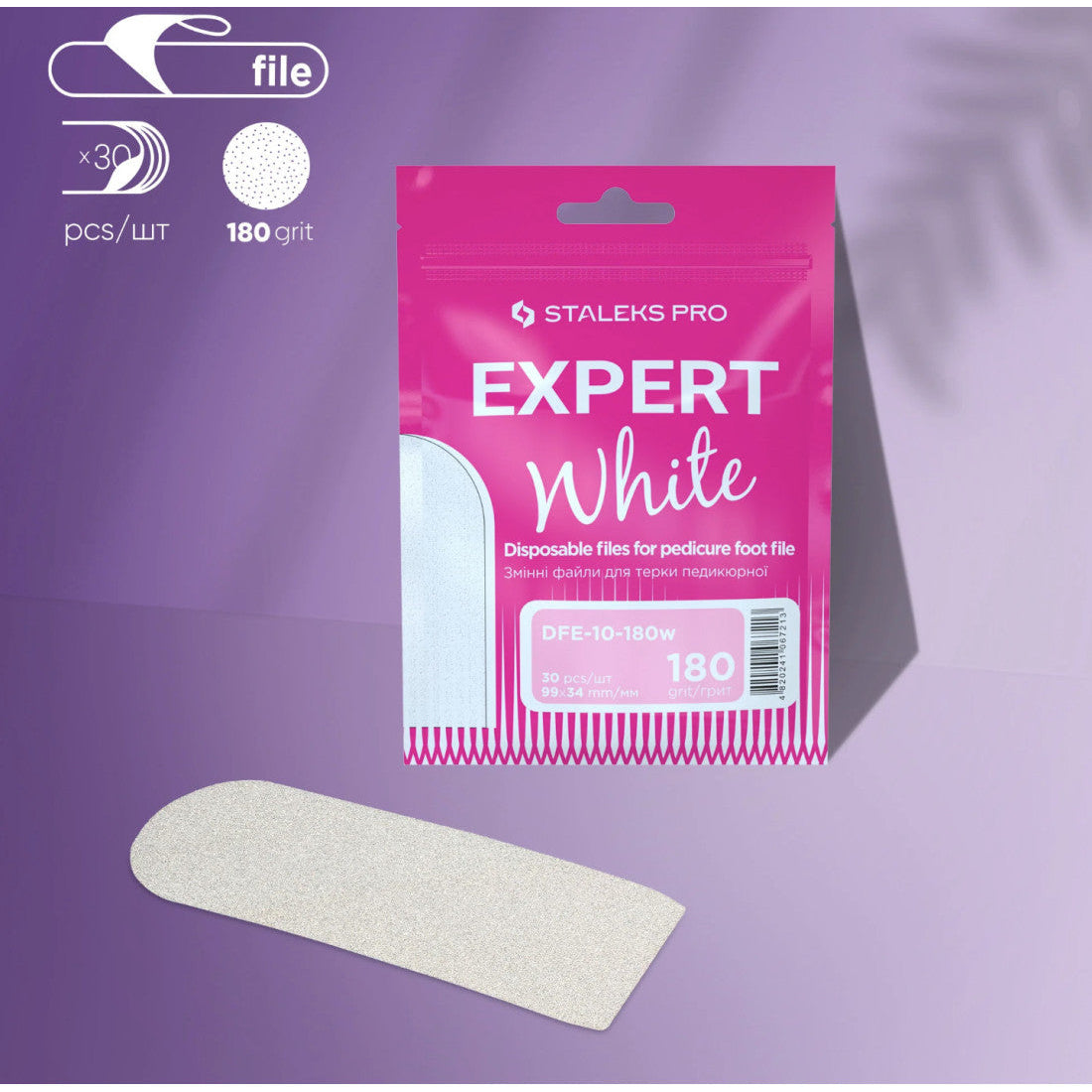 Staleks EXPERT 10 Foot File Refill Pads 30 pcs (180 Grit - White)
