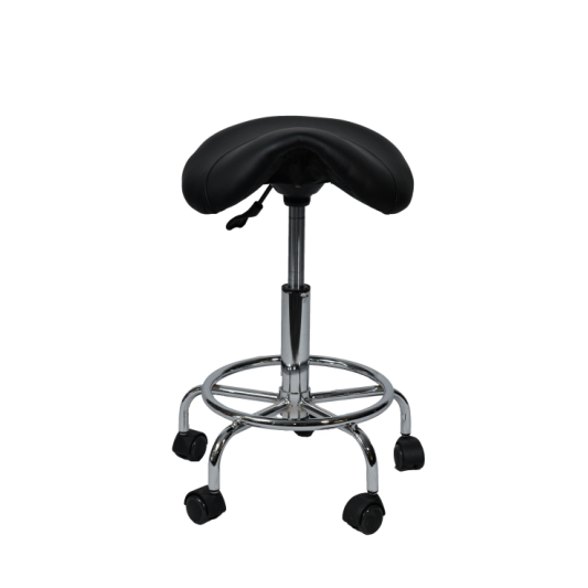 Crown Hydraulic Stool - Saddle (Black)