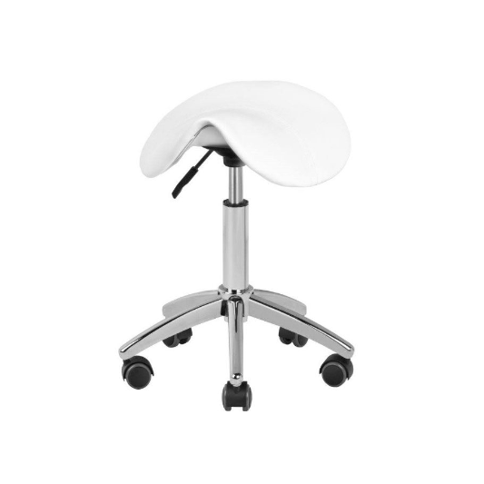 Crown Hydraulic Stool - Saddle (White)