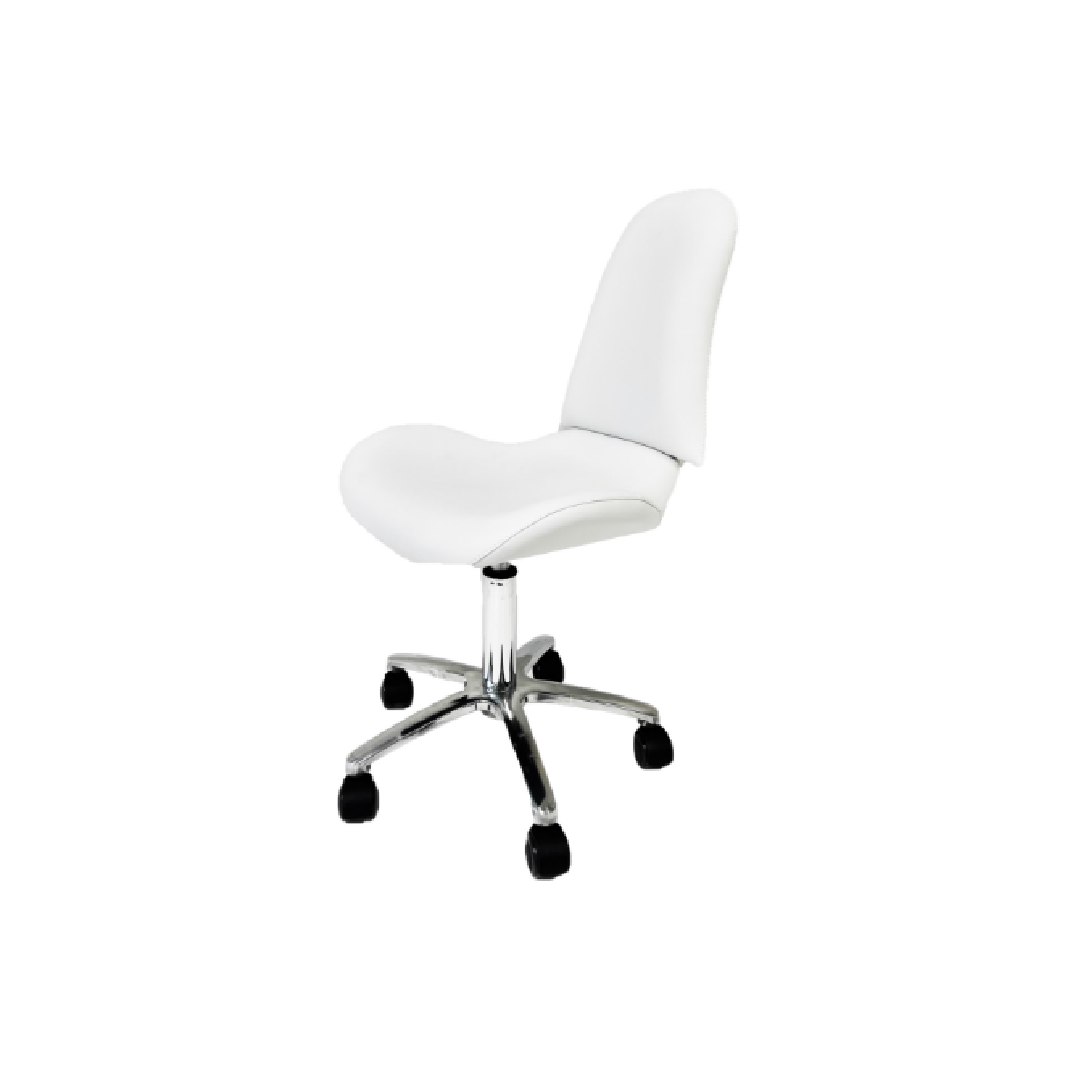 Crown Hydraulic Chair - Contoured w/ High Backrest (White)
