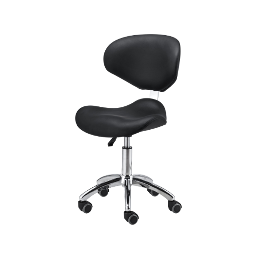 Crown Hydraulic Chair - Contoured w/ Backrest (Black)