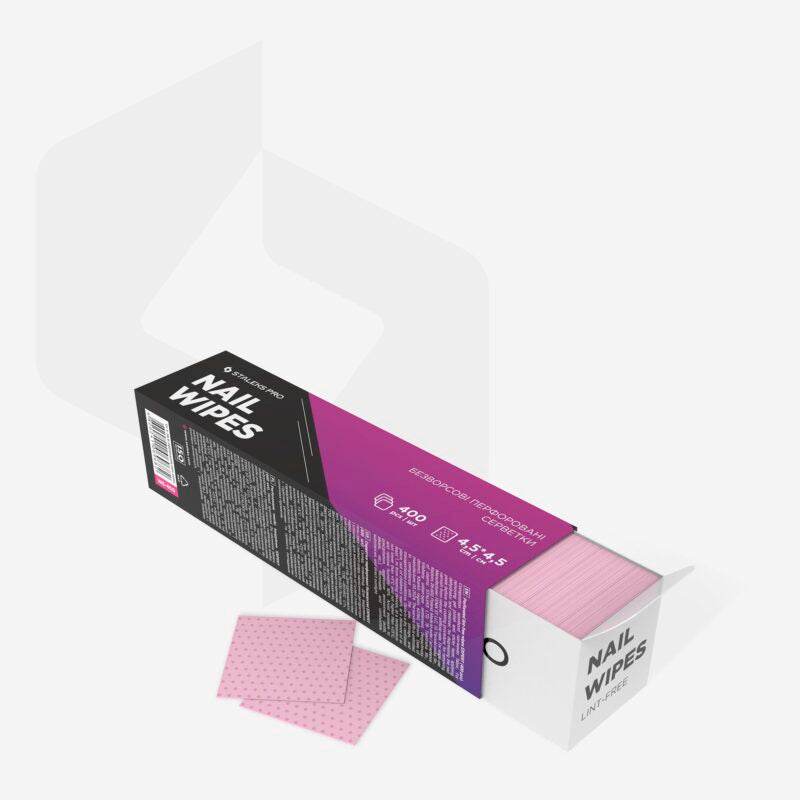Staleks Expert Perforated Lint-Free Wipes - Pink (400 pcs)