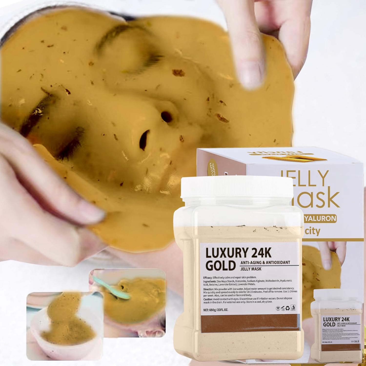 Powder Mask Box GD Jelly Powder Mask 650 g (Luxury 24K Gold) - Beauty Depot