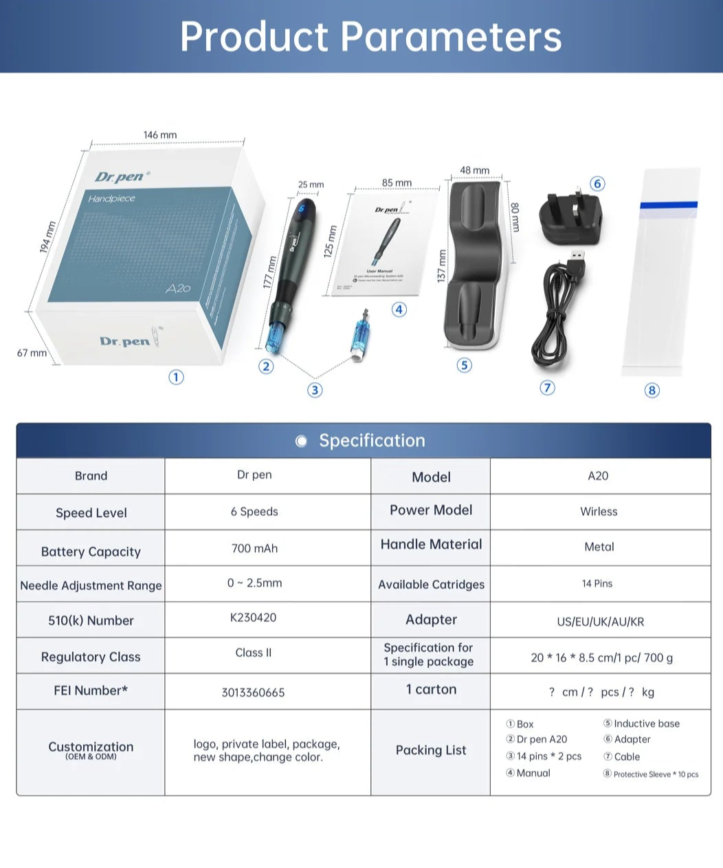 Dr. Pen A20 Professional Series Microneedling System