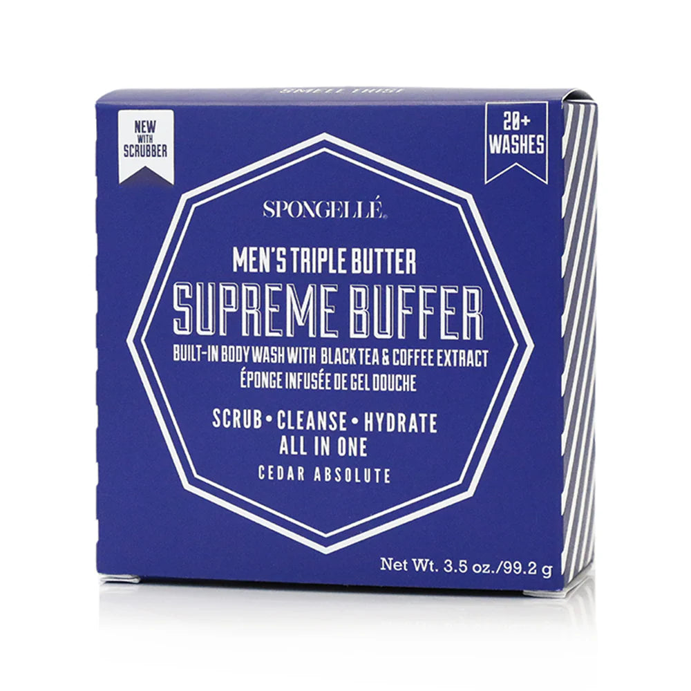 Spongellé Men&#39;s Supreme Buffer w/ Scrubber (Cedar Absolute)*