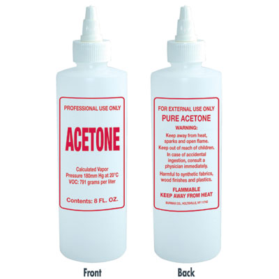 Soft &#39;n Style Imprinted Solution Twist Top Bottle - Acetone (8 oz)