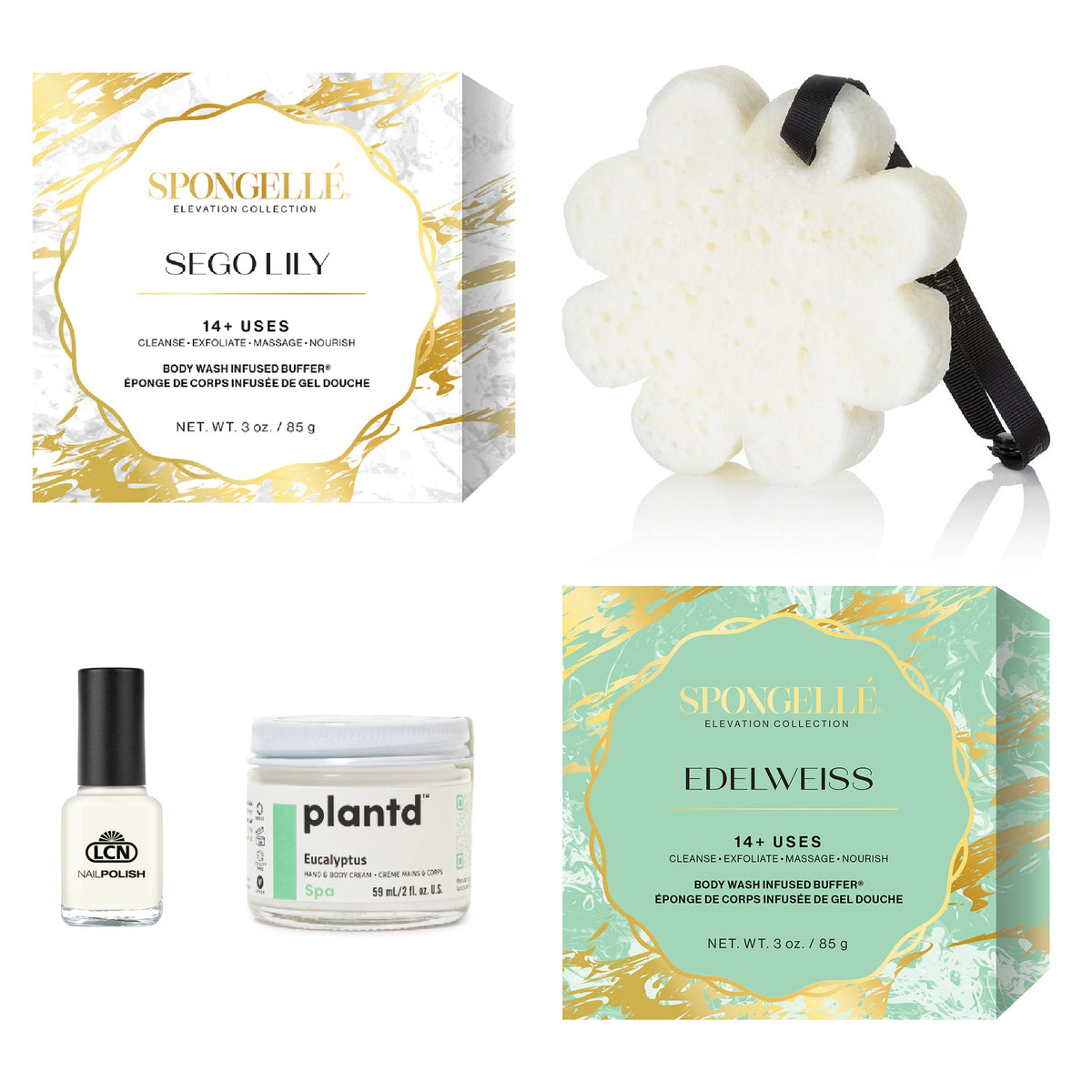 Spongelle Body Care Holiday Set (Edelweiss &amp; Sego Lily Buffers)
