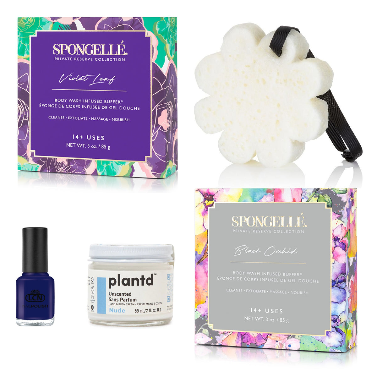 Spongelle Body Care Holiday Set (Black Orchid &amp; Violet Leaf Buffers)