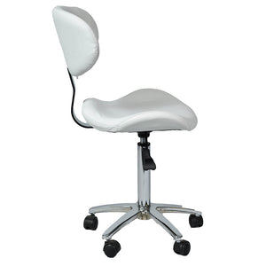 Crown Hydraulic Chair - Contoured w/ Backrest (White)