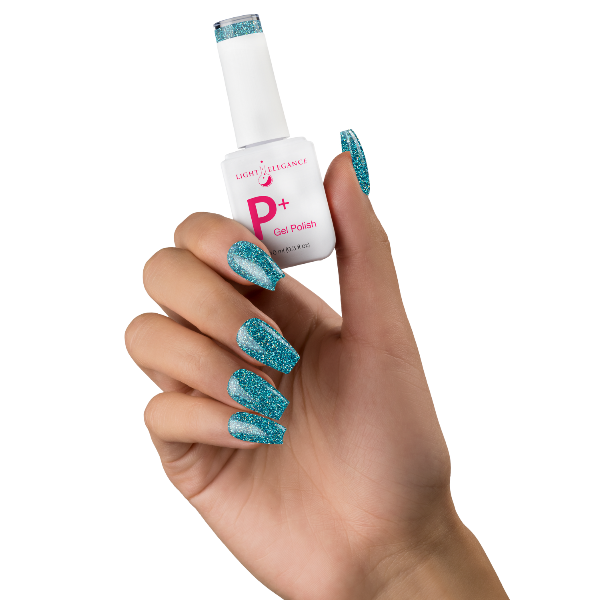 Light Elegance P+ Soak-Off Glitter Gel Polish 10 ml (Blast Off Blue)