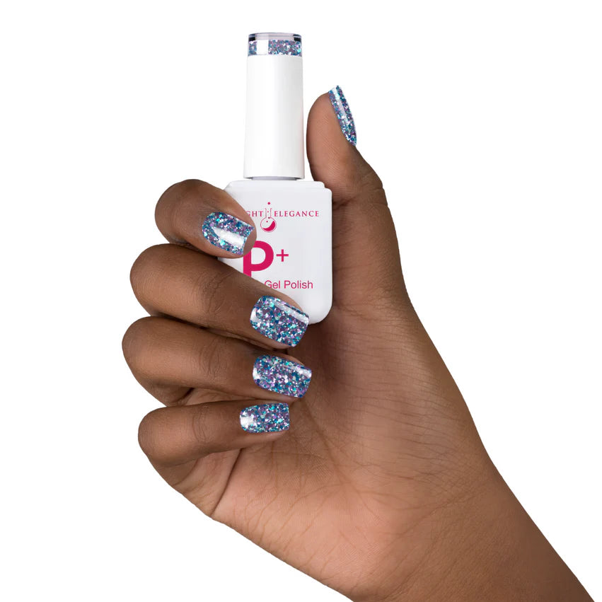 Light Elegance P+ Soak-Off Glitter Gel Polish 10 ml (Bratty Blue)