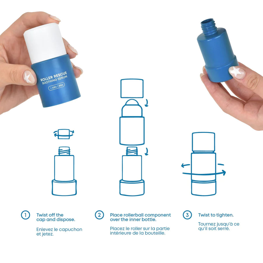 Bushbalm Roller Rescue Soothing Serum + AHA/BHA (50 ml)