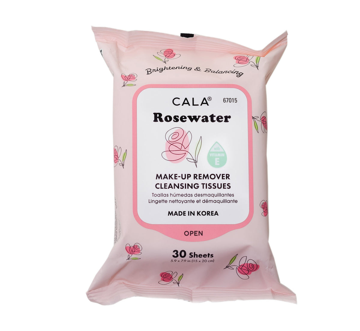 Cala Makeup Remover Cleansing Tissues - Rose Water (30 pcs)*