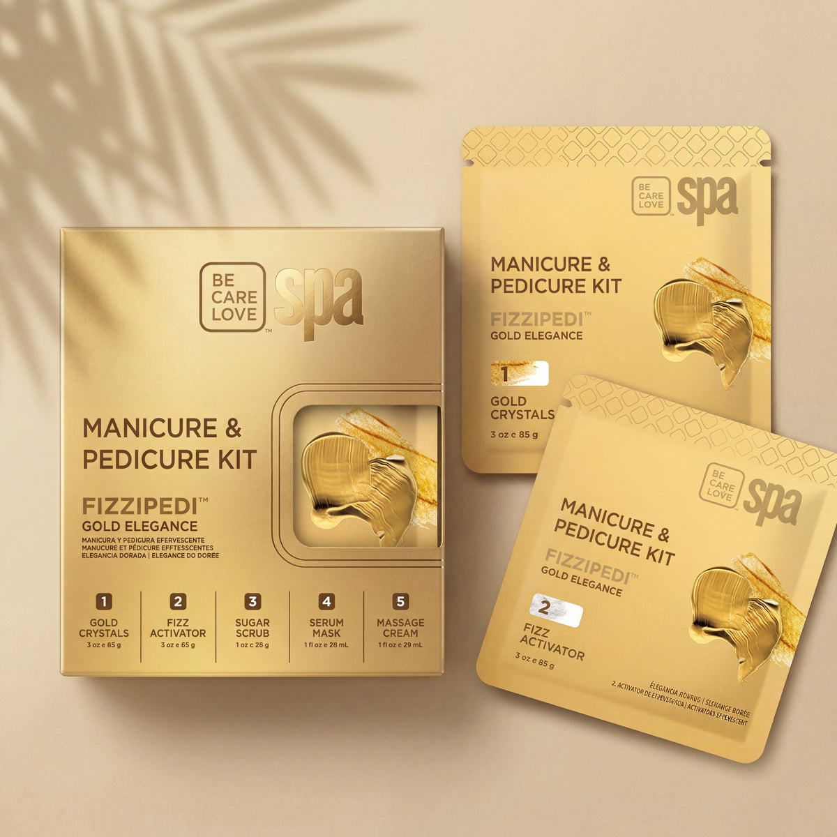 BCL FIZZIPEDI Gold Elegance Mani-Pedi 5-Step Kit