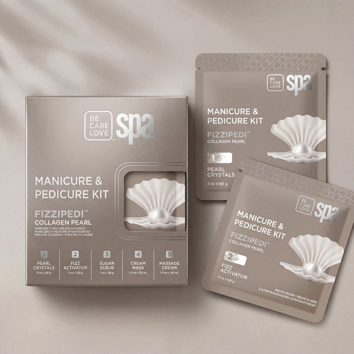 BCL FIZZIPEDI Collagen Pearl Mani-Pedi 5-Step Kit