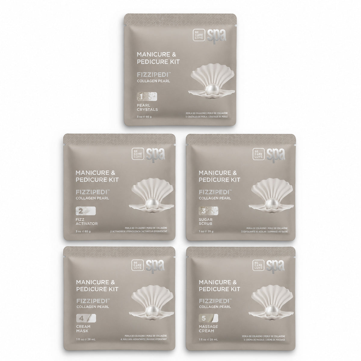 BCL FIZZIPEDI Collagen Pearl Mani-Pedi 5-Step Kit