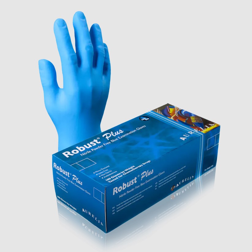 Robust Blue Nitrile Gloves 100 pcs (Large) - SAVE 26%*
