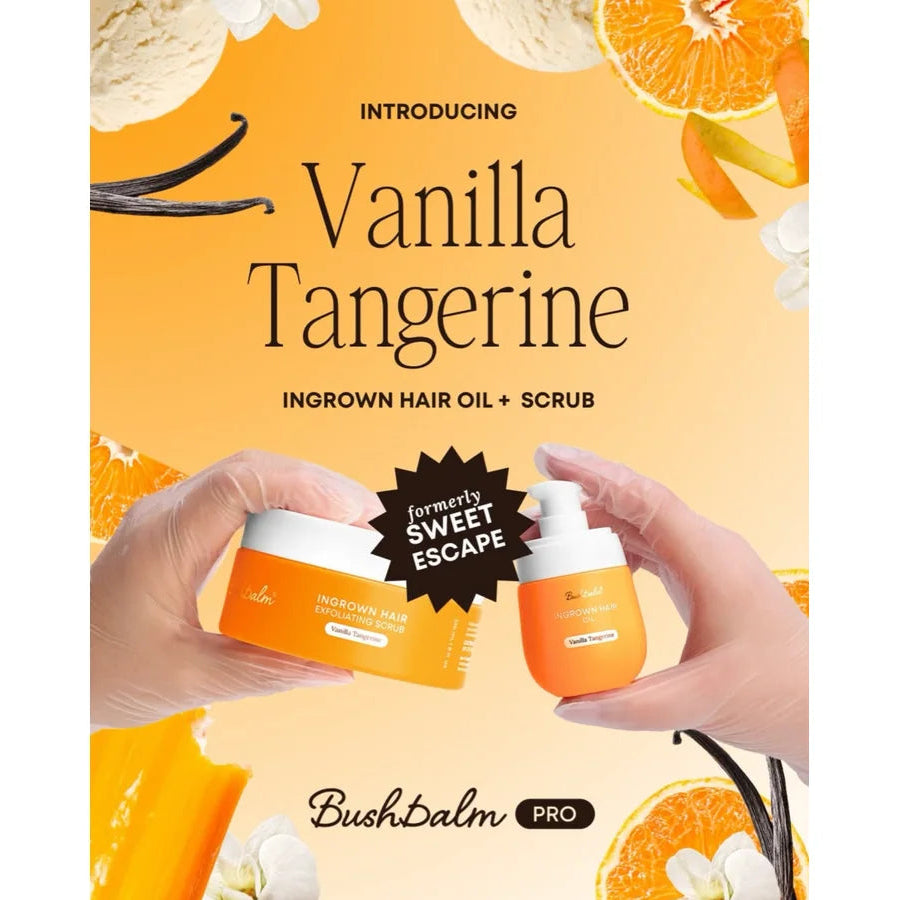 Bushbalm Vanilla Tangerine Exfoliating Scrub Ingrown Hair (8oz/236ml) - FORMERLY SWEET ESCAPE