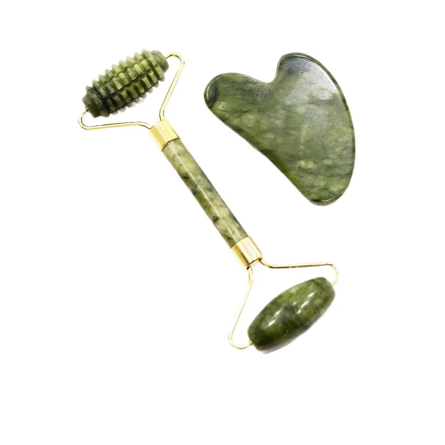GD Spiked Jade Roller & Gua Sha Stone Set