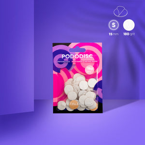 Staleks PODODISC 15mm Refill Pads w/ Soft Foam Layer 50 pcs (180 Grit - White)