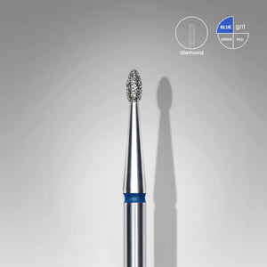 Staleks Pro Diamond Drill Bit - Blue Rounded Bud 1.6/3.4 mm (Medium)