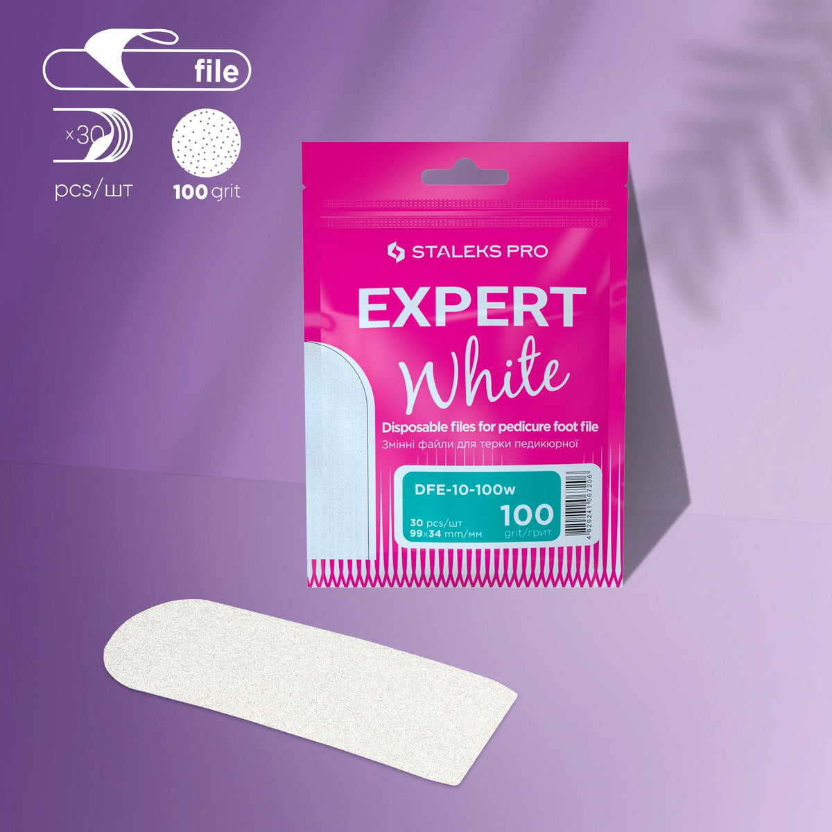 Refilling File Staleks EXPERT 10 Foot File Refill Pads 30 pcs (100 Grit - White ...