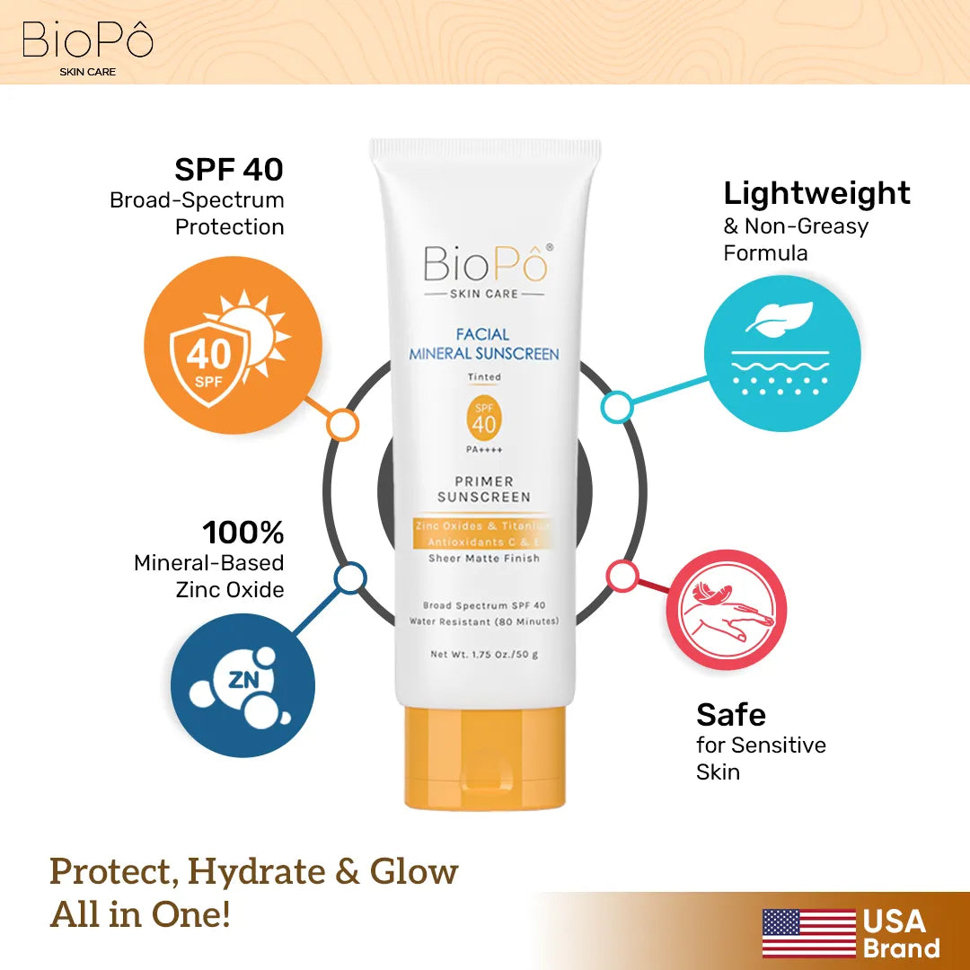 BioPô Mineral Sunscreen SPF 40 1.75 oz (Tinted)