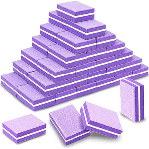 DL Mini Nail Buffer Block - Purple 80/80 Grit (24 pcs)