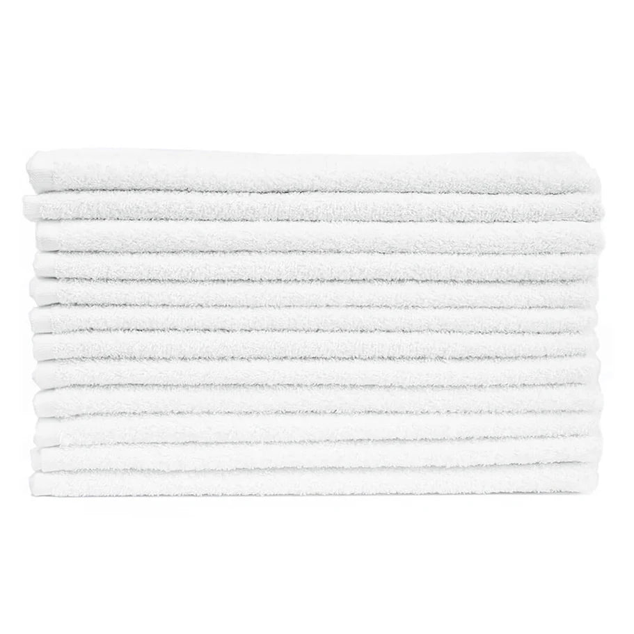 Silk B Terry Cotton Towels - White  (12 pcs)