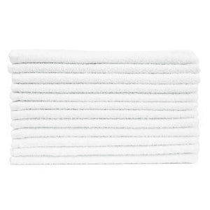 Silk B Terry Cotton Towels - White  (12 pcs)