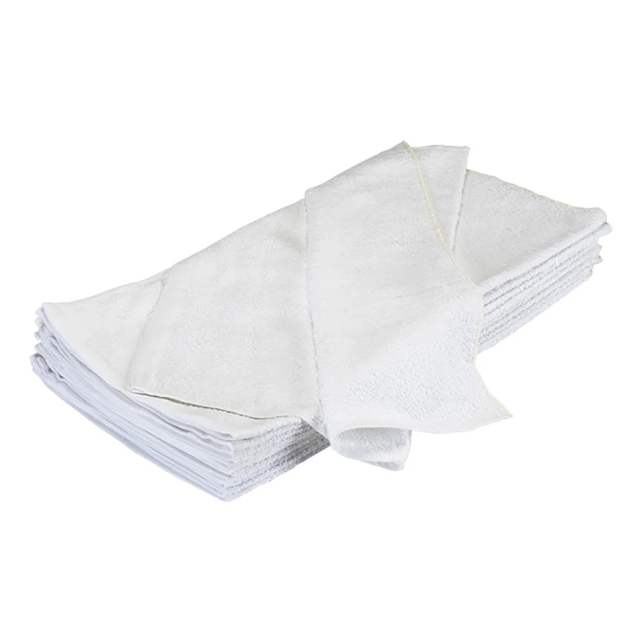Silk B Terry Cotton Towels - White  (12 pcs)