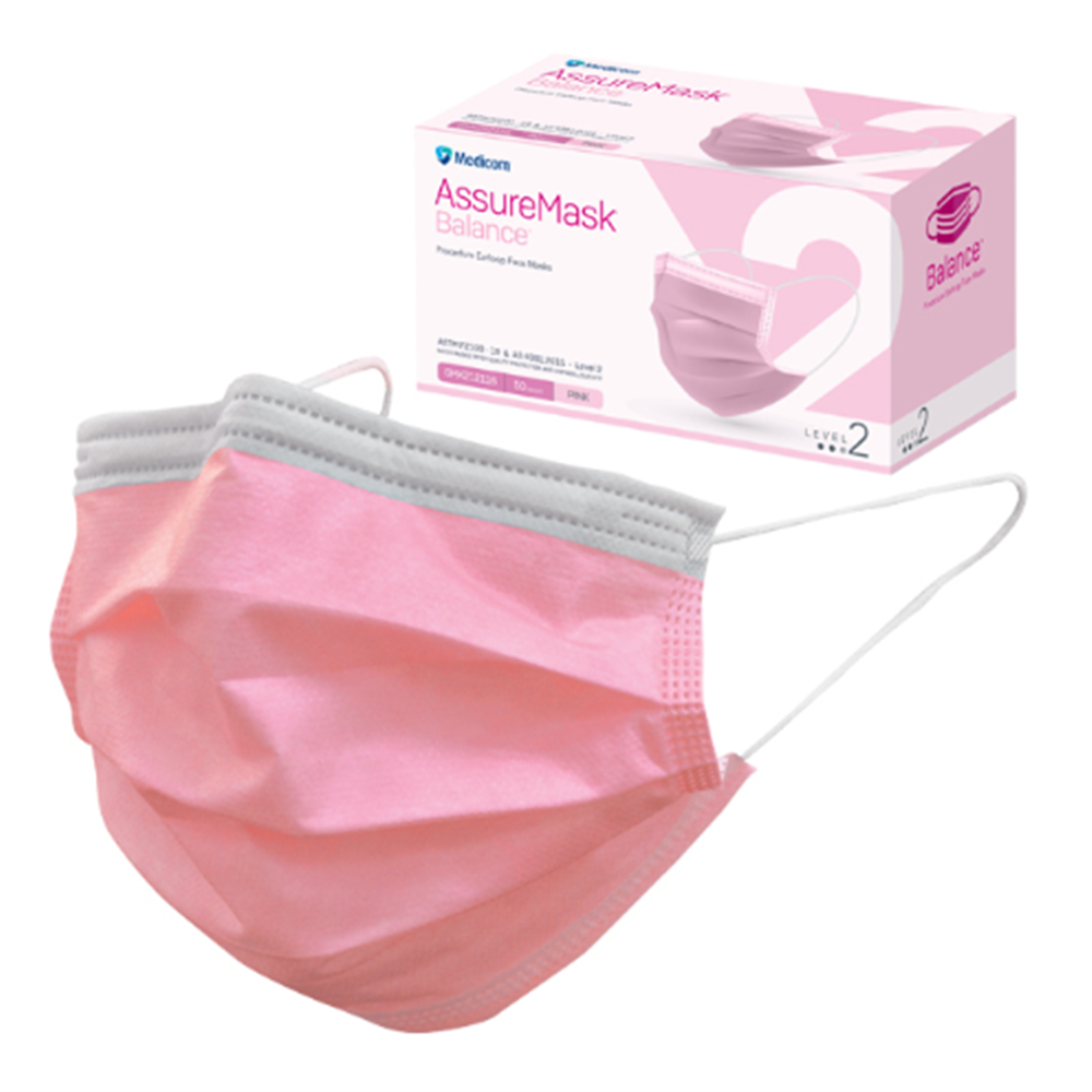 AssureMask Balance Disposable Face Masks 50 pcs (Pink)