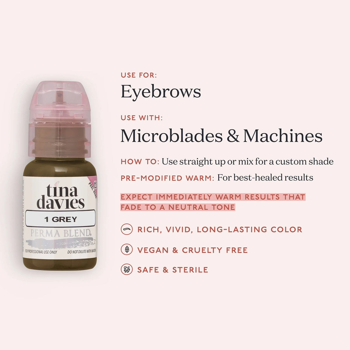 Tina Davies I &lt;3 INK Brow Pigment 15 ml (Grey) - SAVE 15%*