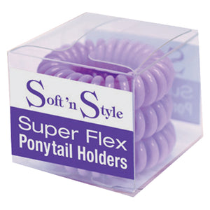 Soft 'n Style Super Flex Ponytail Holders 3 pcs (Purple)