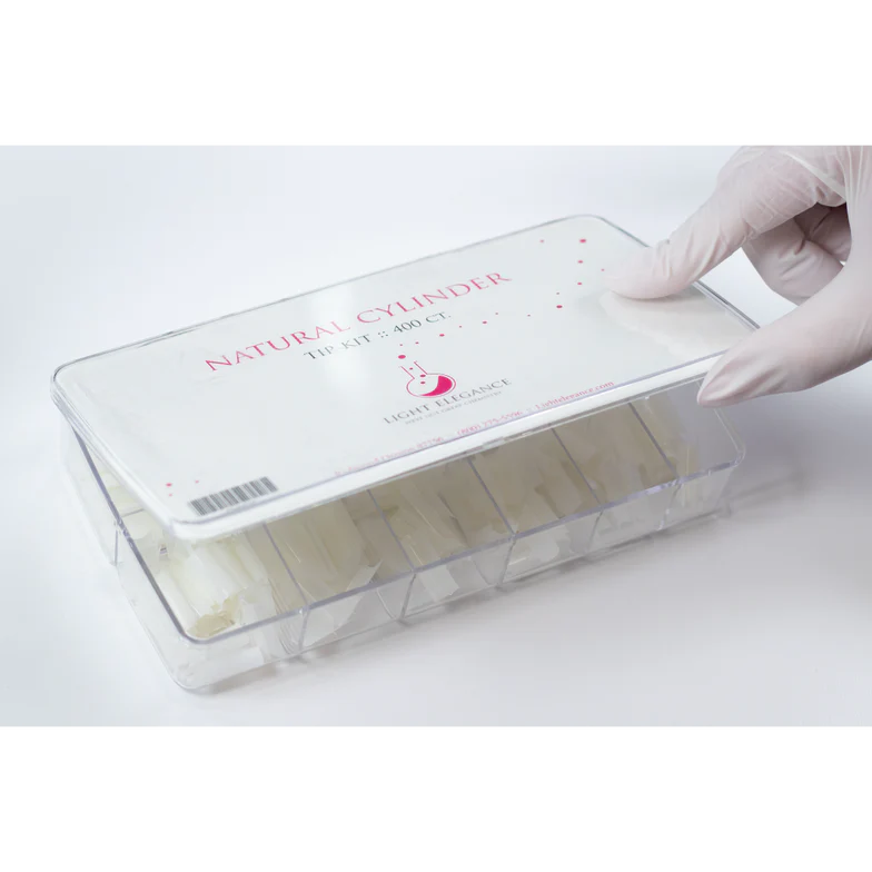 Light Elegance Natural Cylinder Nail Tip Kit - Sizes #1-10 (400 pcs)