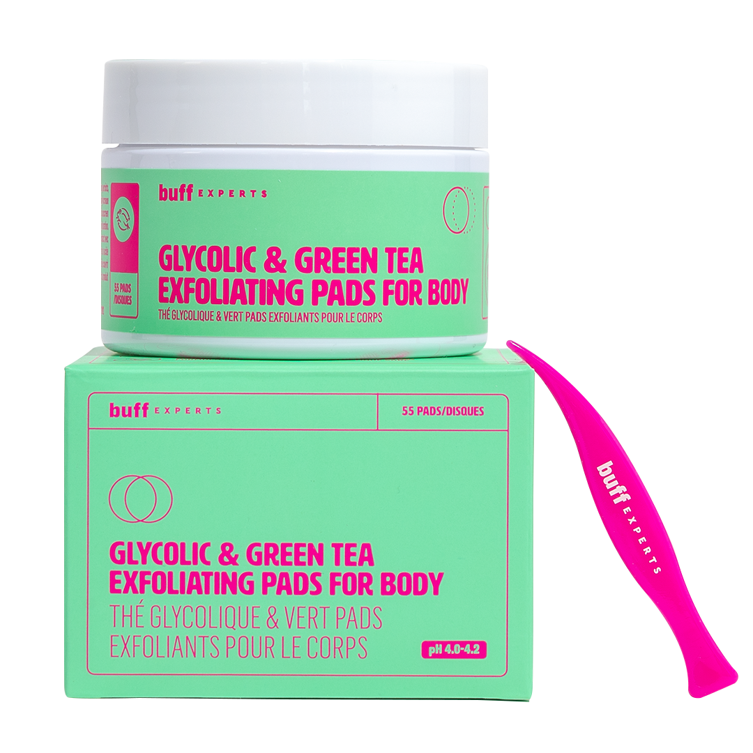 Buff Experts Glycolic &amp; Green Tea 3-in-1 Exfoliating Pads for Body