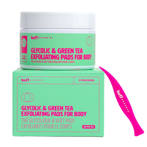 Buff Experts Glycolic & Green Tea 3-in-1 Exfoliating Pads for Body