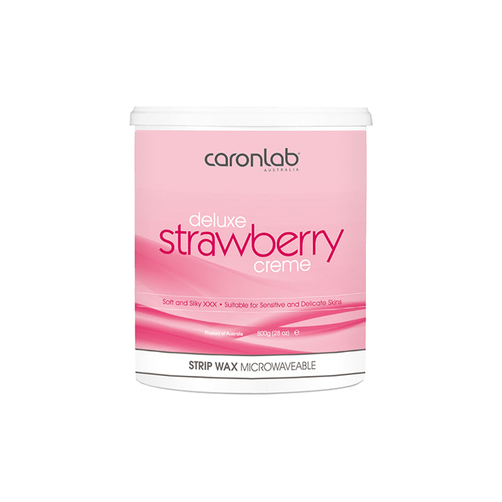 Caronlab Deluxe Strawberry Crème Strip Wax - Microwaveable Can (800 ml)