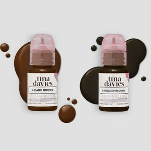 Tina Davies I ❤️ INK Collection de pigments pour sourcils avec brun plus audacieux